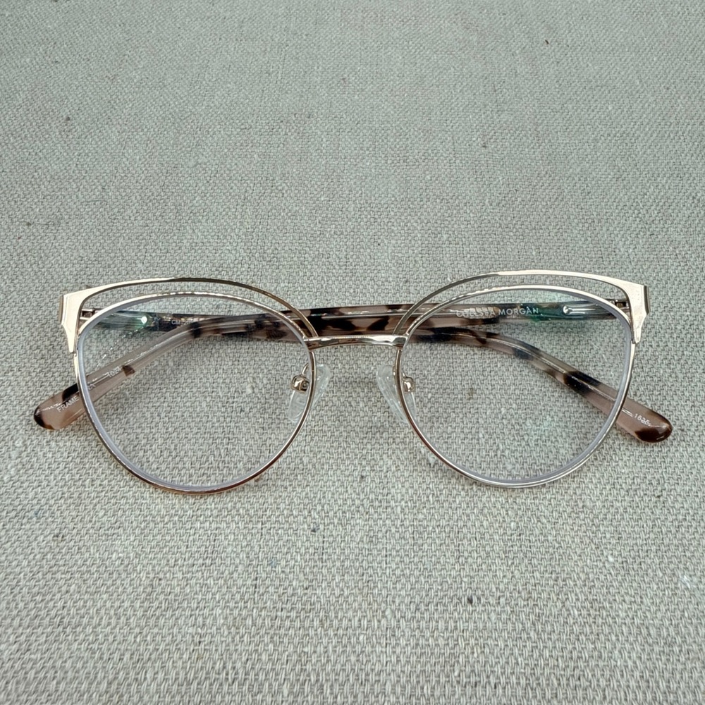 Chelsea Morgan CM 202415 Gold Tortoise Cat Eye Eyeglasses Frames 53-18-140 Women